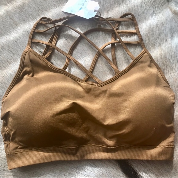 Plus SZ Seamless Coffee/LT Brown Triple Cross Bralette  NWT - Picture 4 of 7